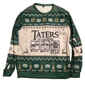 The Lord of The Rings Taters Potatoes Ugly Christmas Sweater Size S Polyester